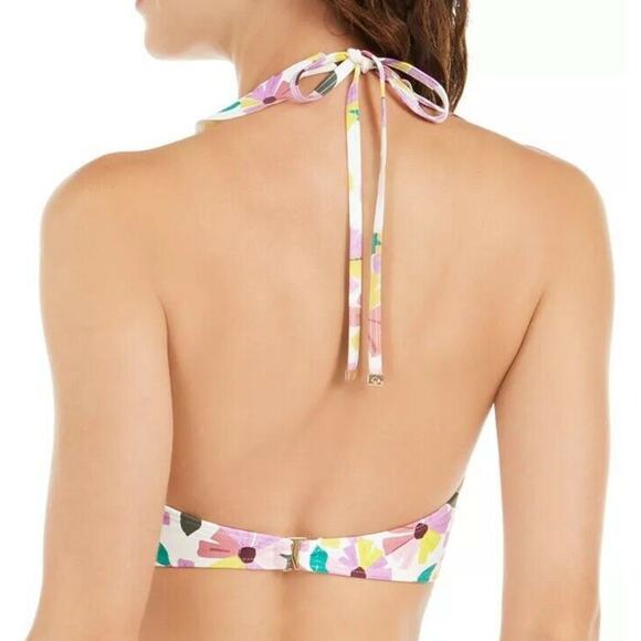 Kate Spade new york Wallflower Ruffle Halter Underwire Swim Top Purple Small NWT - Picture 4 of 5